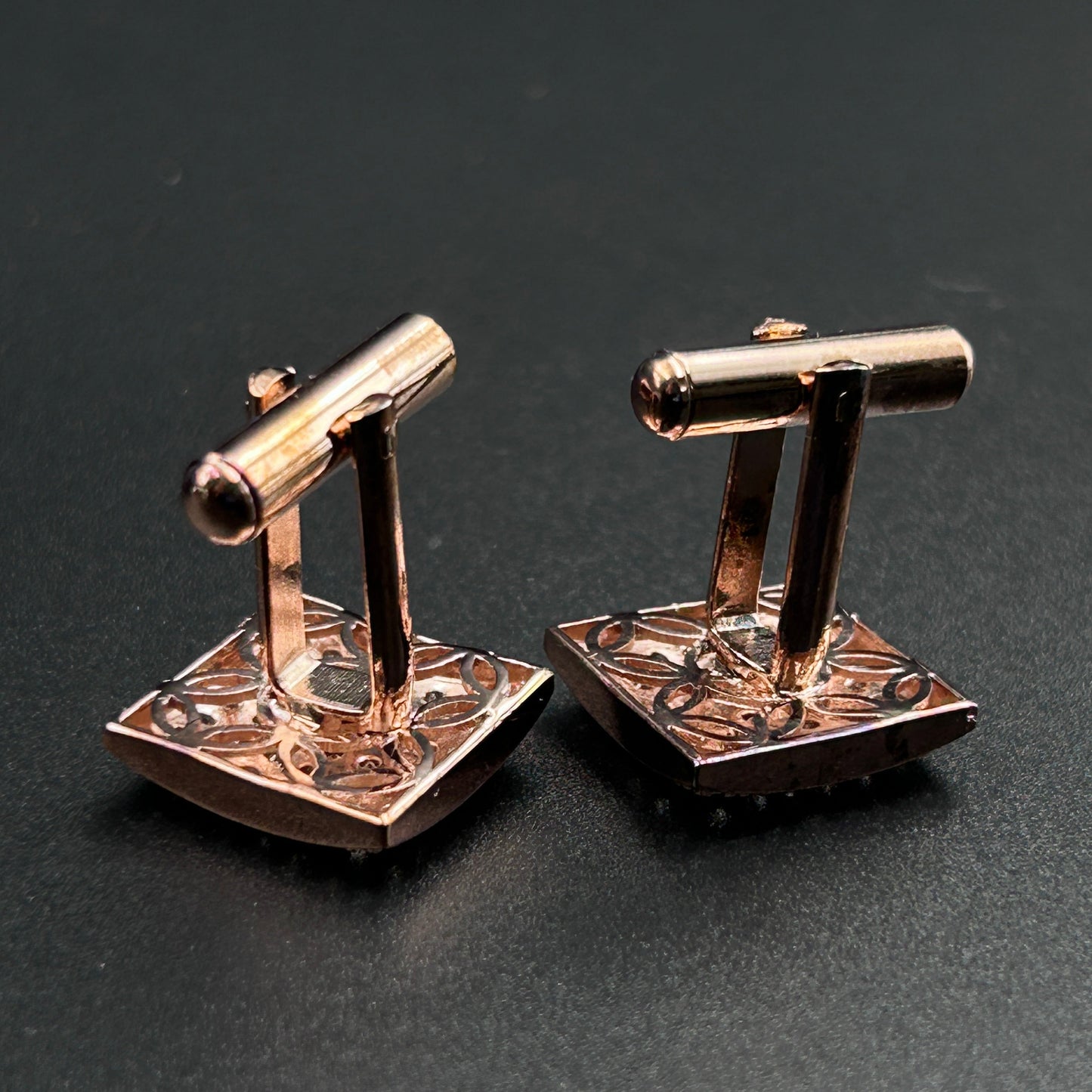 Rose Gold Cufflink - Pure Silver