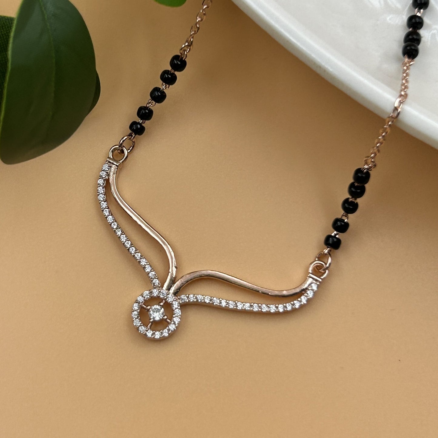 Round Women's Silver Mangalsutra