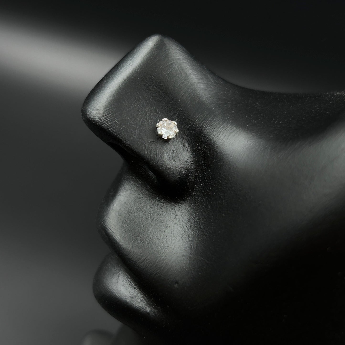 925 Silver Nose Pin Crew Back- Pierced Nose pin