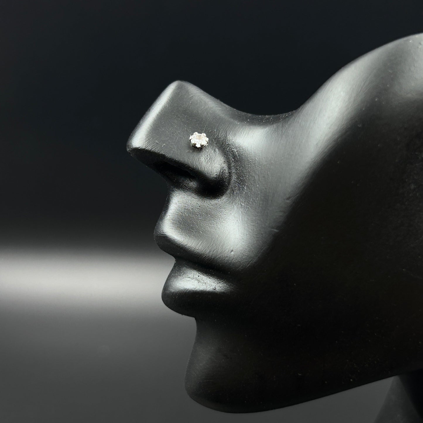 925 Silver Nose Pin Crew Back- Pierced Nose pin