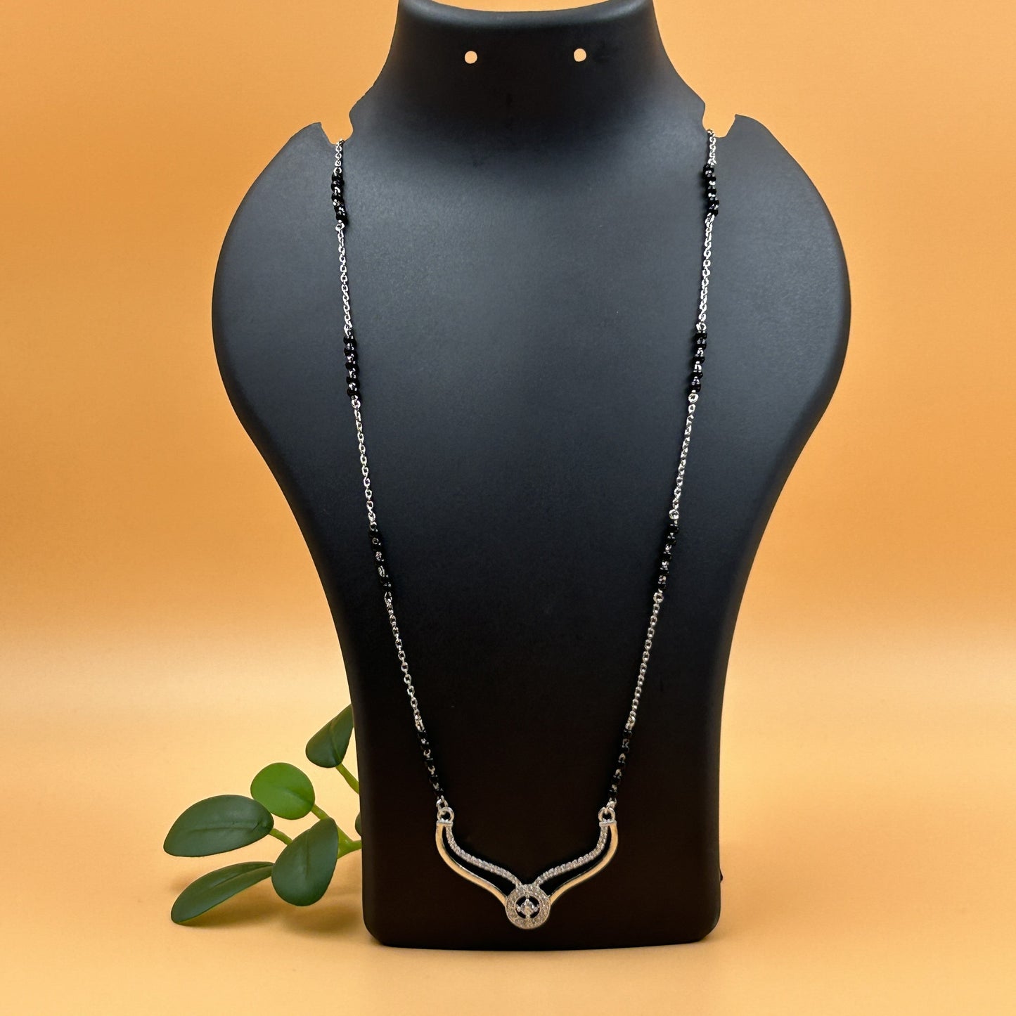 Round Women's Silver Mangalsutra