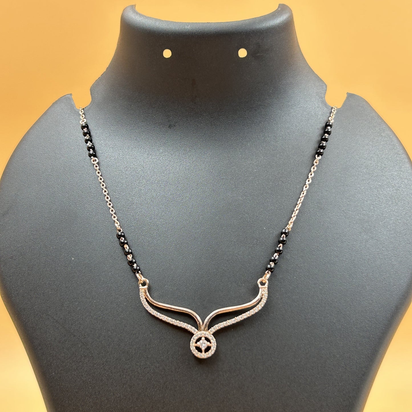 Round Women's Silver Mangalsutra