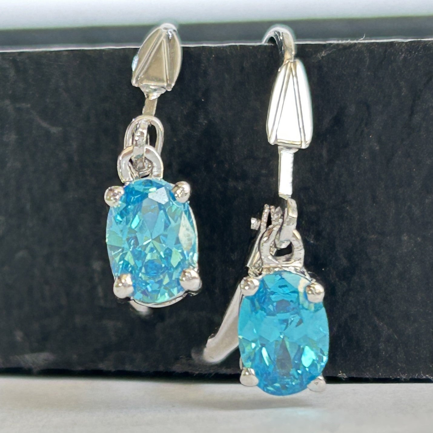 Blue Dangle Earring - Silver Minimal Earring