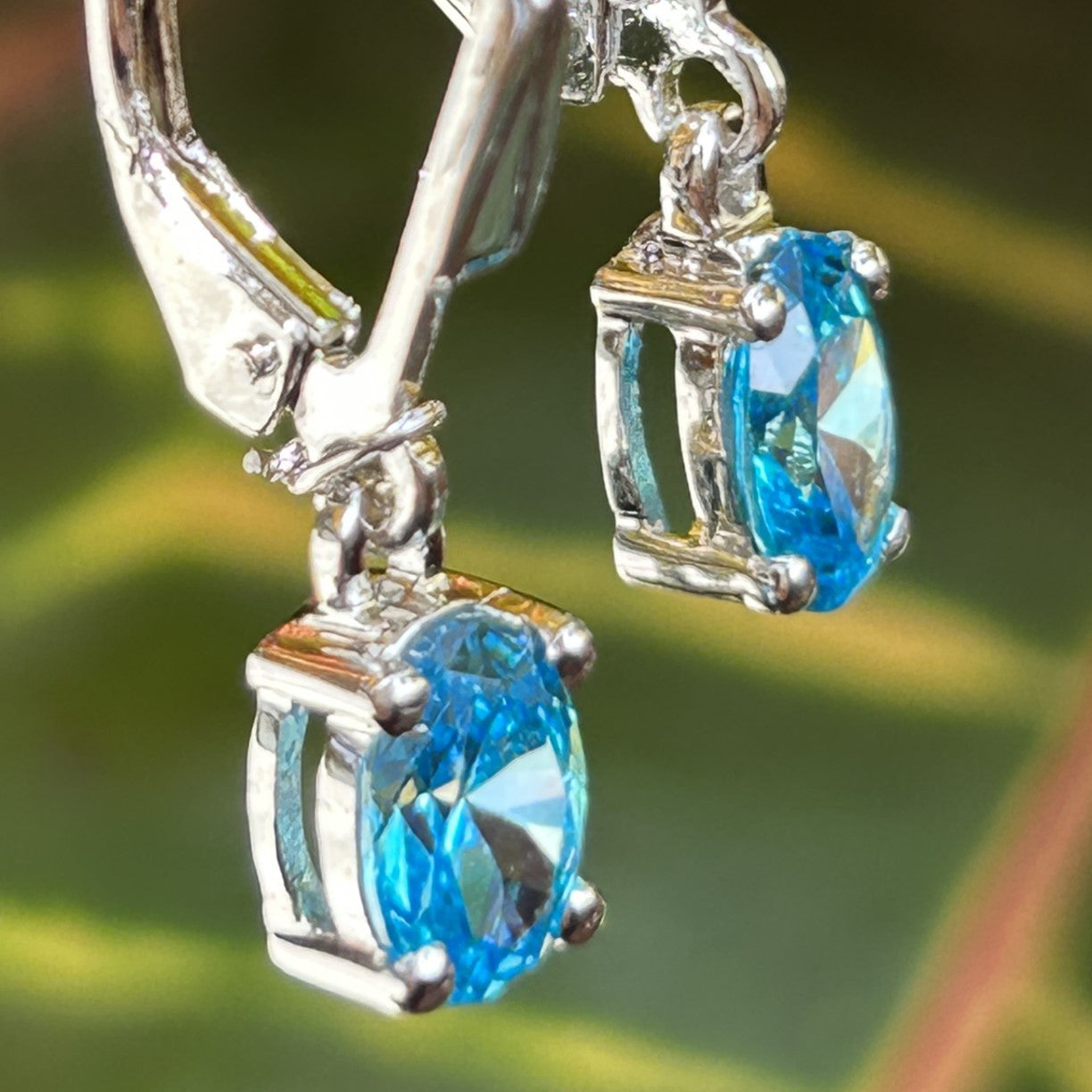 Blue Dangle Earring - Silver Minimal Earring