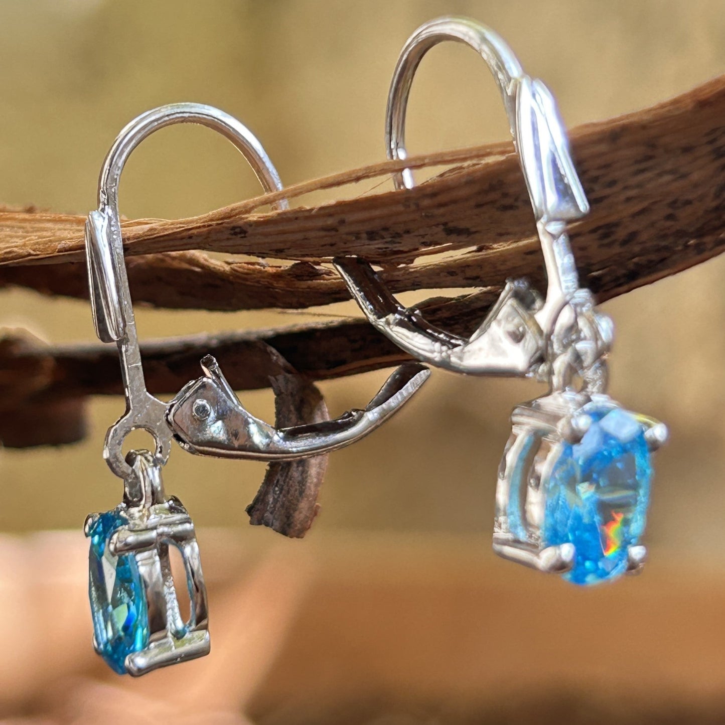 Blue Dangle Earring - Silver Minimal Earring