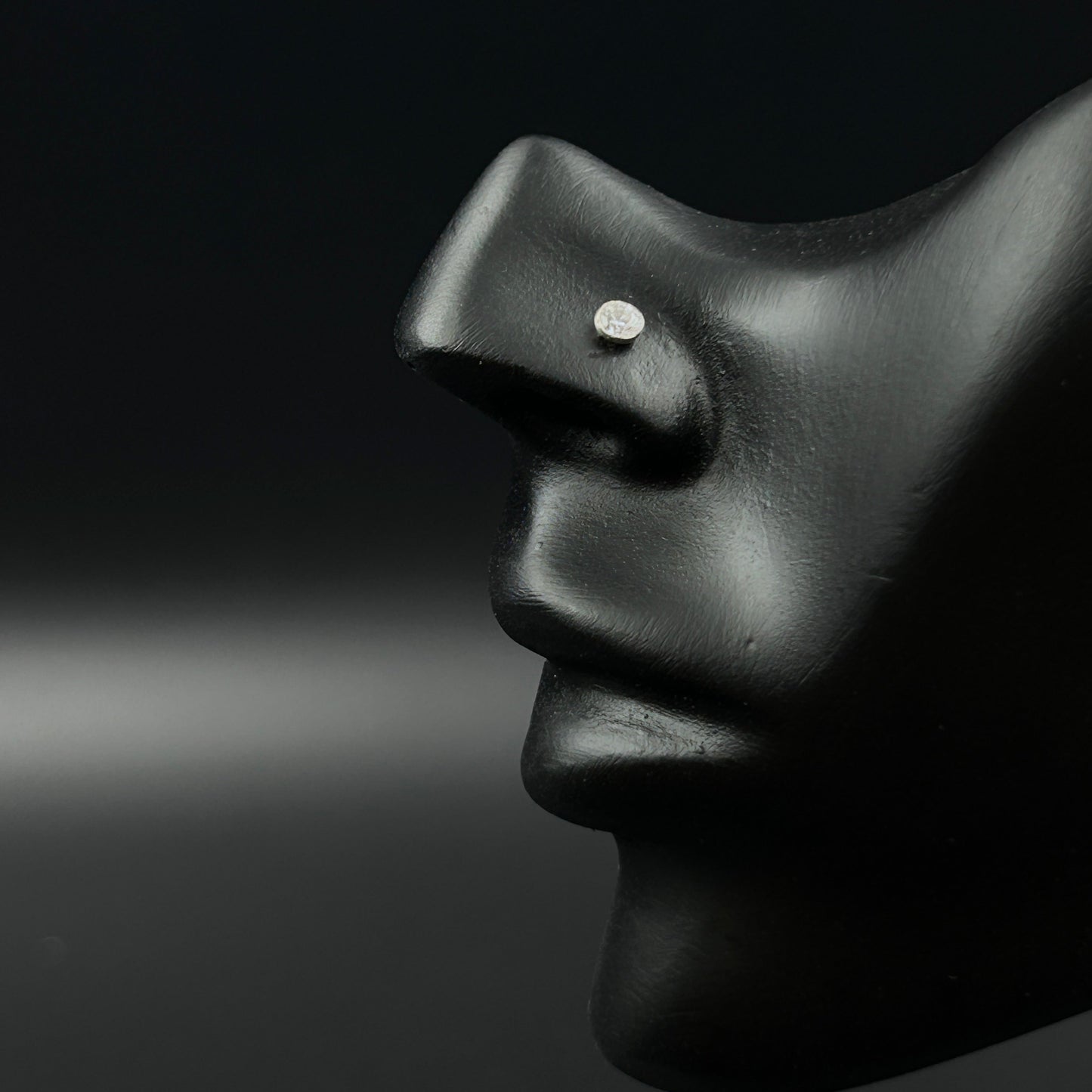 Bezel Cut Diamond Nose Pin - Screw Back