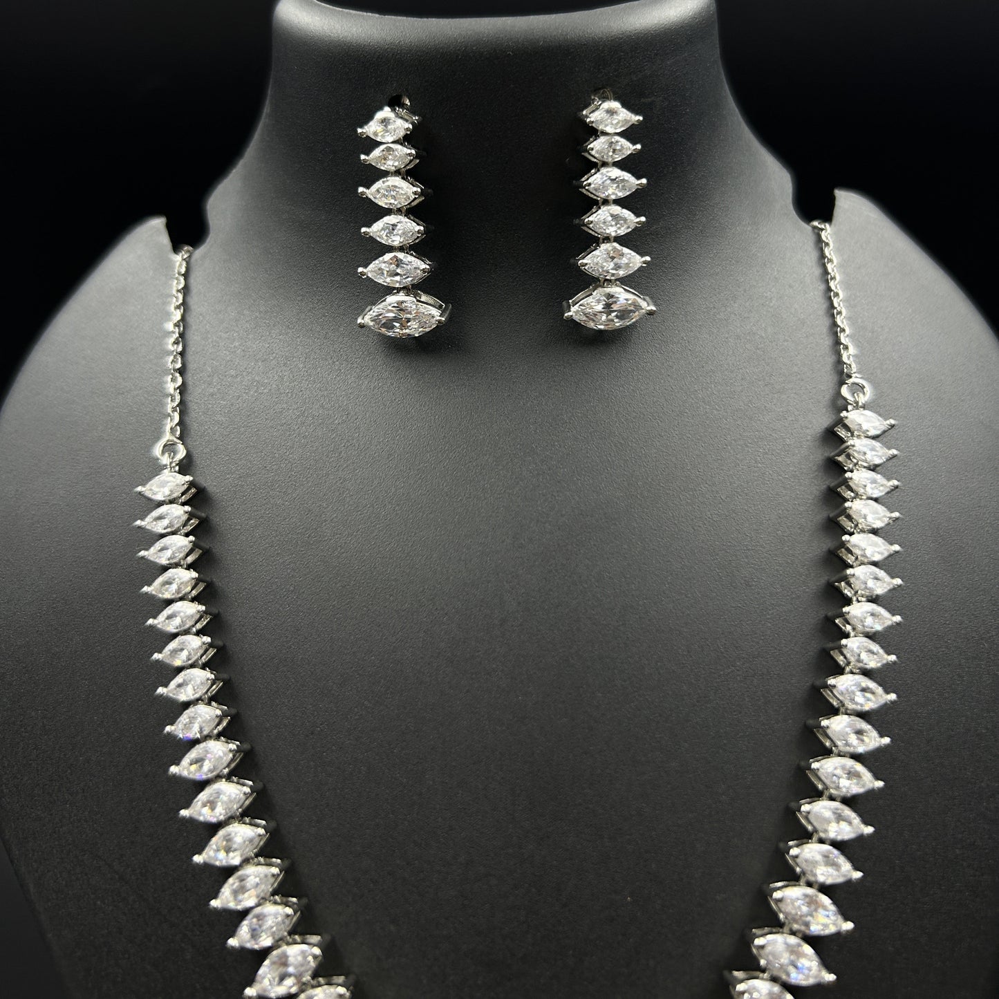 Marquise Cut Necklace Set with Earrings