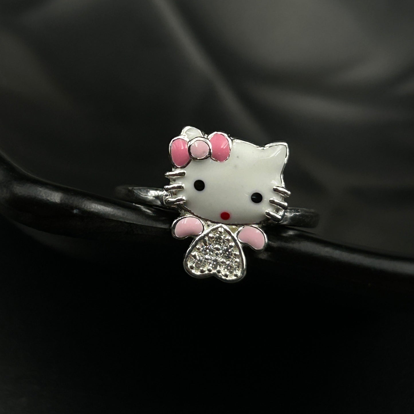 Kitty Ring - Silver Adjustable Ring
