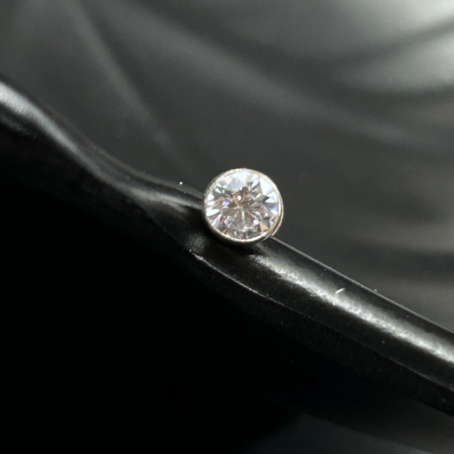 Bezel Cut Diamond Nose Pin - Screw Back