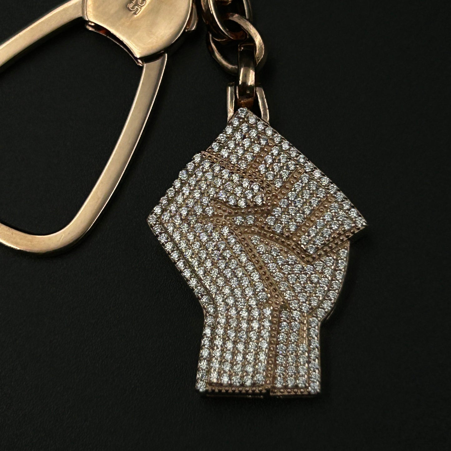 Pure Silver Fist Keychain