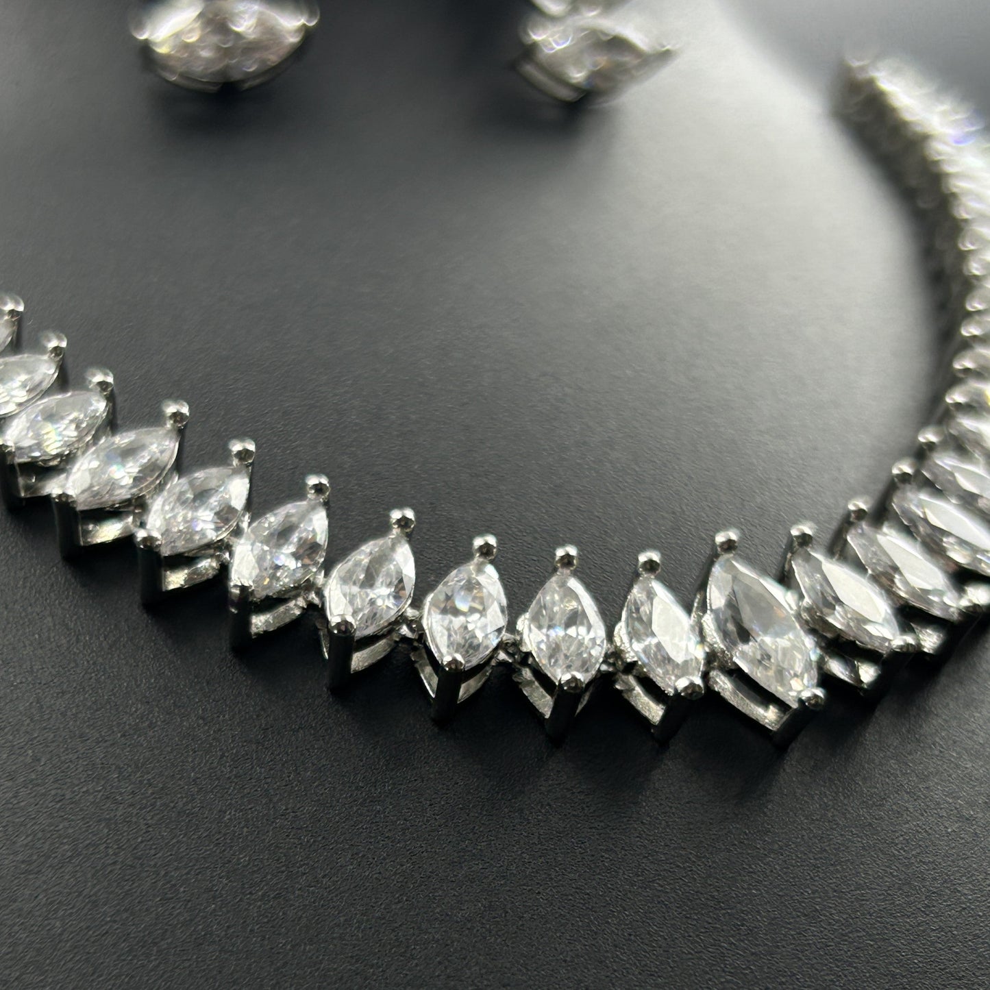 Marquise Cut Necklace Set with Earrings