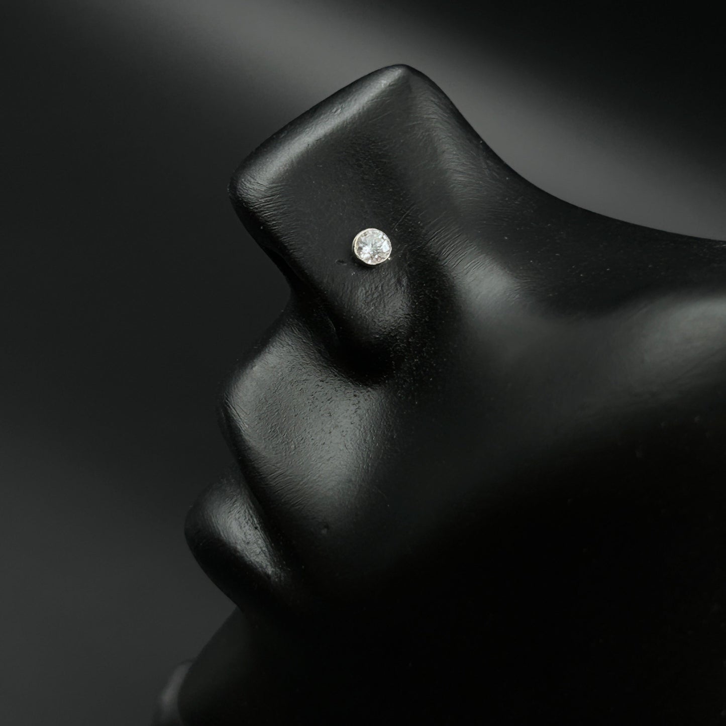 Bezel Cut Diamond Nose Pin - Screw Back