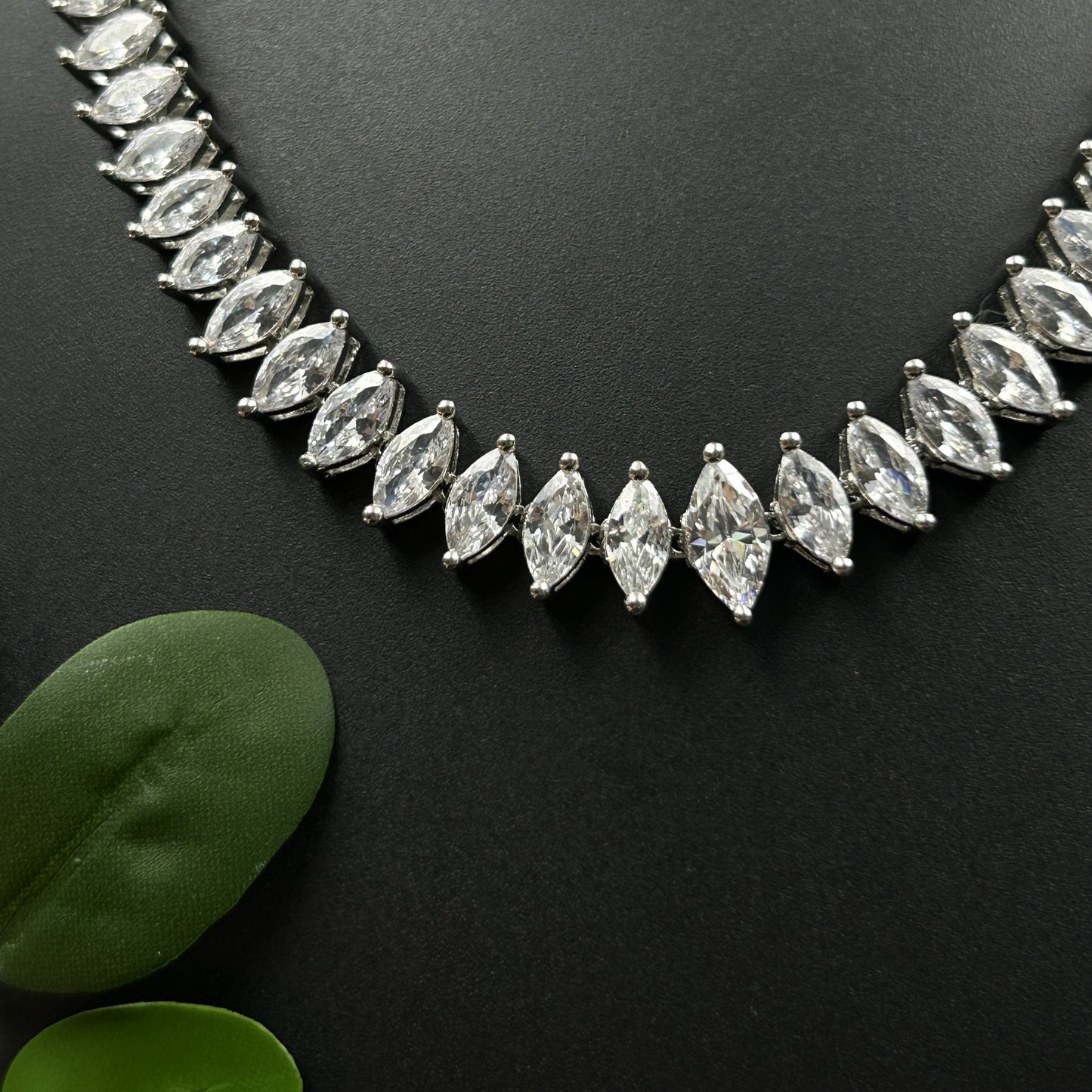 Marquise Cut Necklace Set with Earrings
