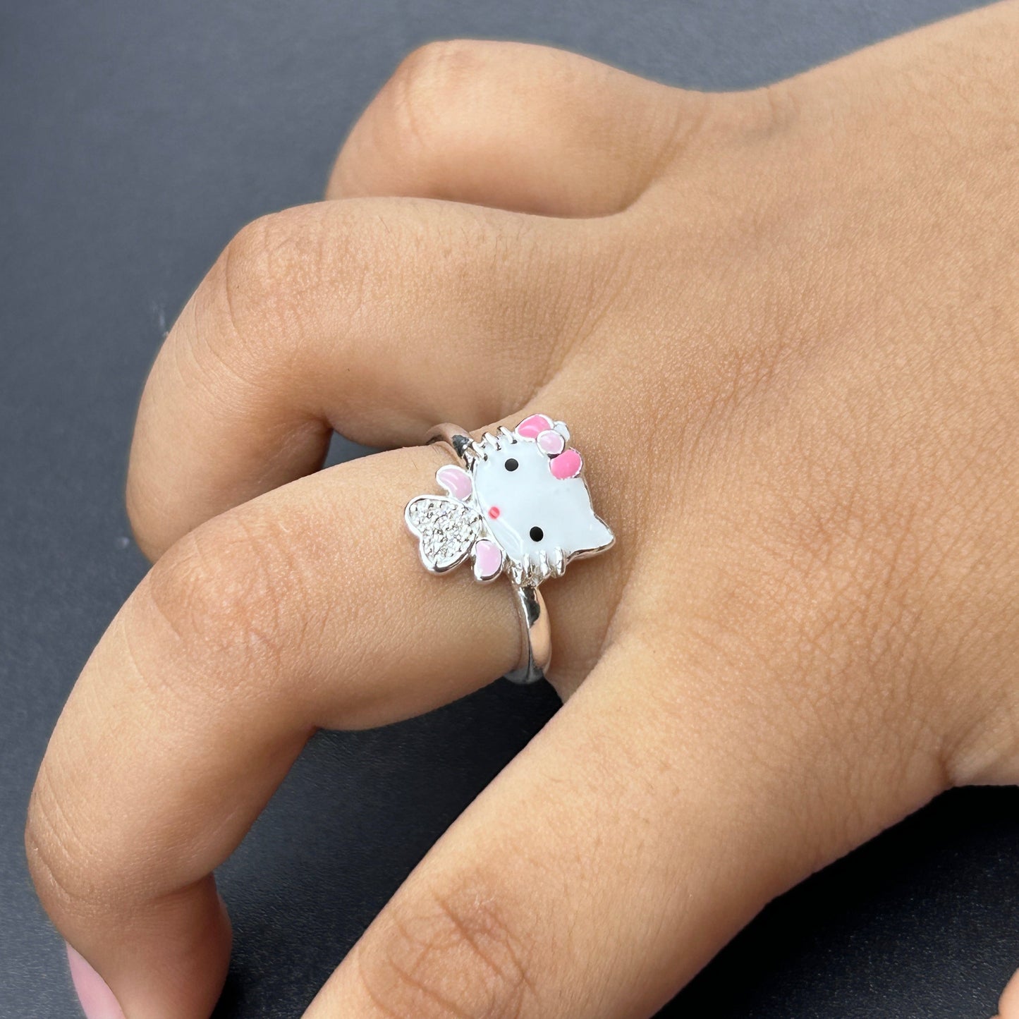 Kitty Ring - Silver Adjustable Ring