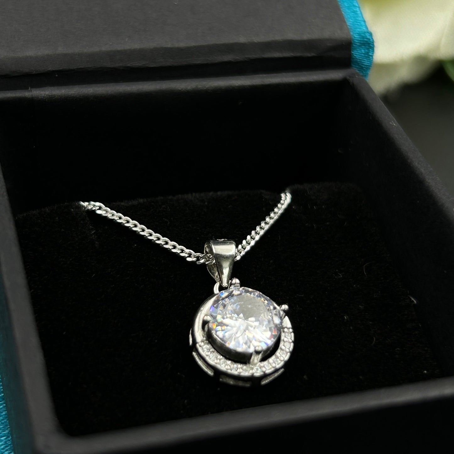 Silver Solitaire Pendant - Minimal Pendant (1)