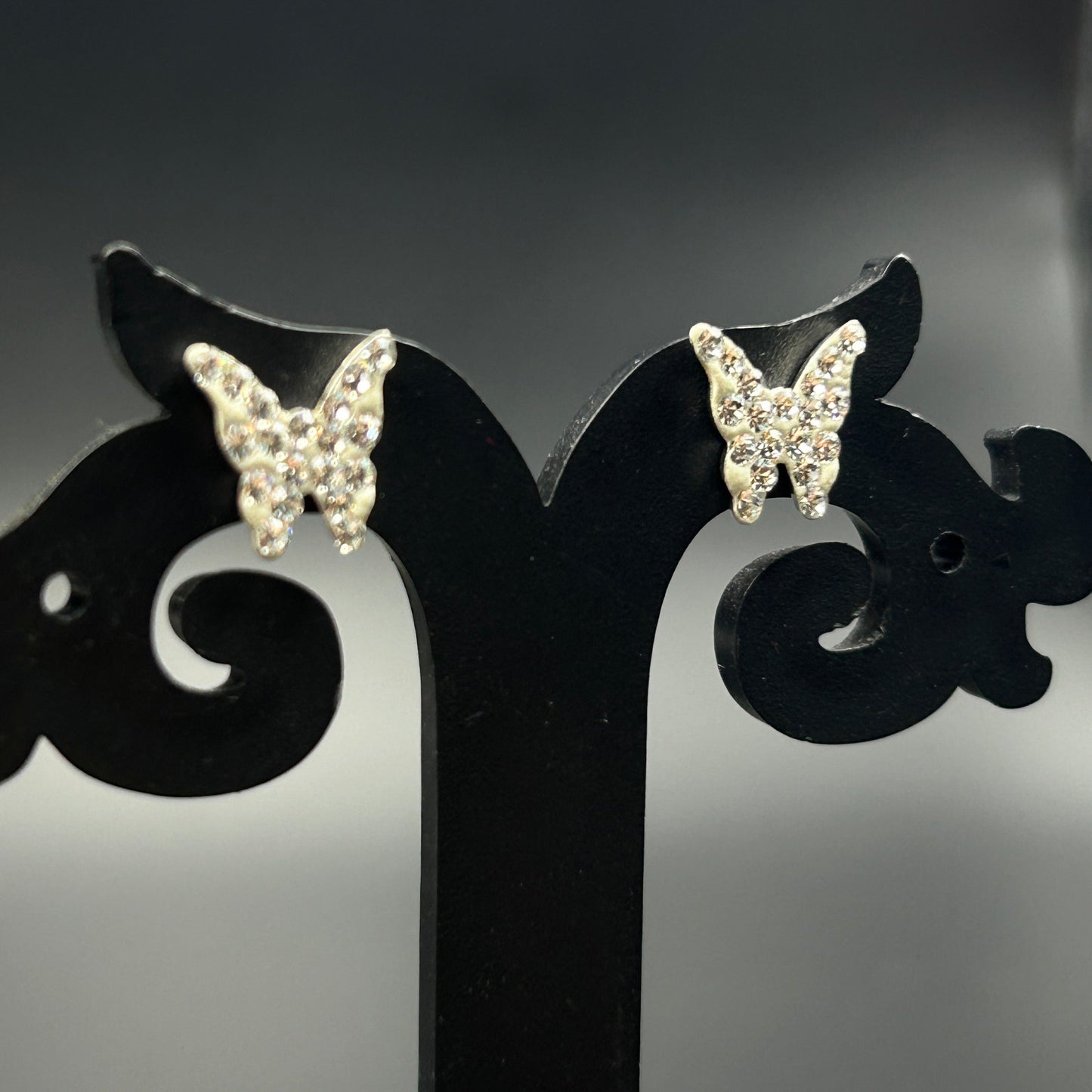 Butterfly Earrings - Silver Stud Earrings