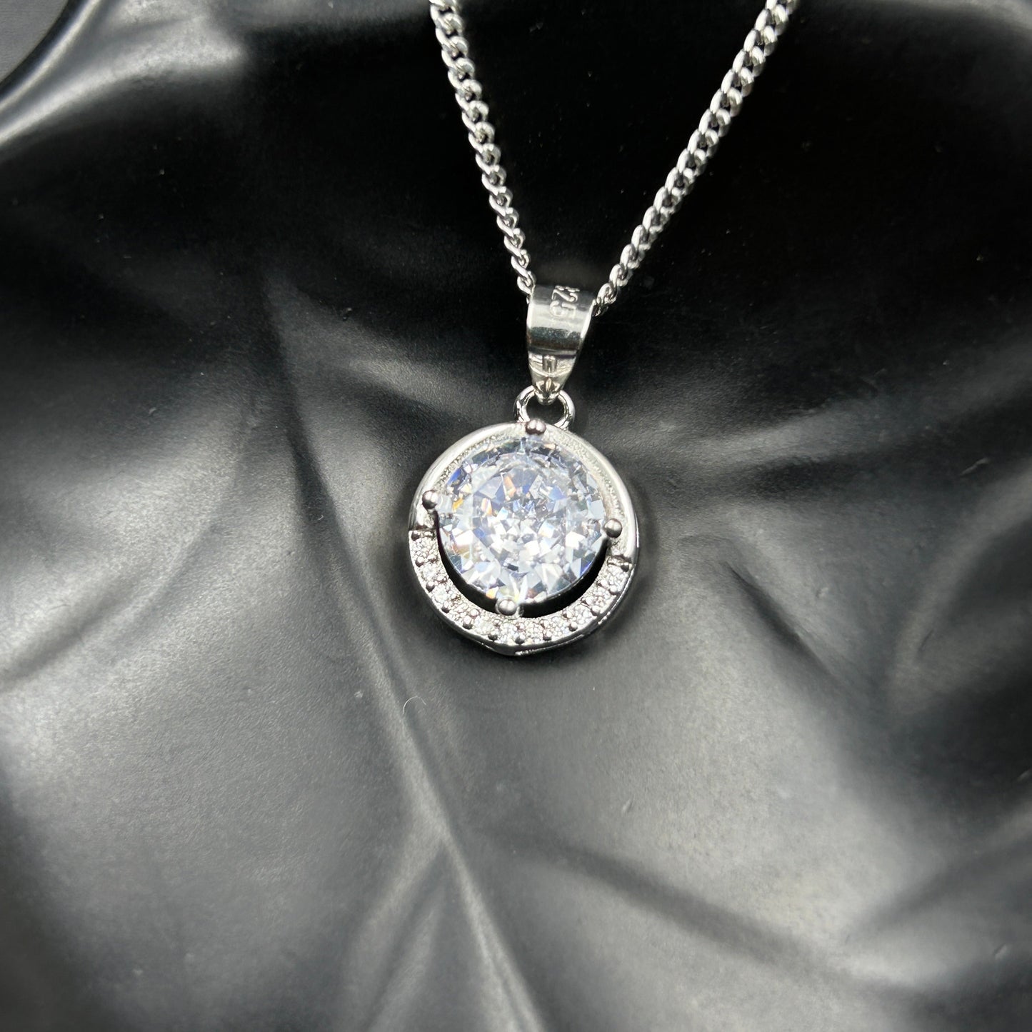 Silver Solitaire Pendant - Minimal Pendant (1)