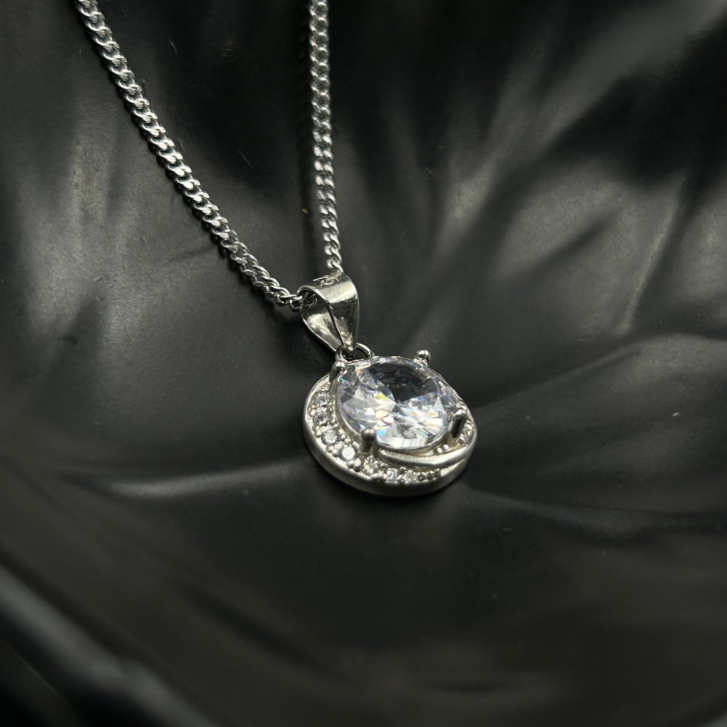 Silver Solitaire Pendant - Minimal Pendant (2)