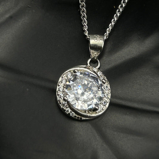 Silver Solitaire Pendant - Minimal Pendant (2)