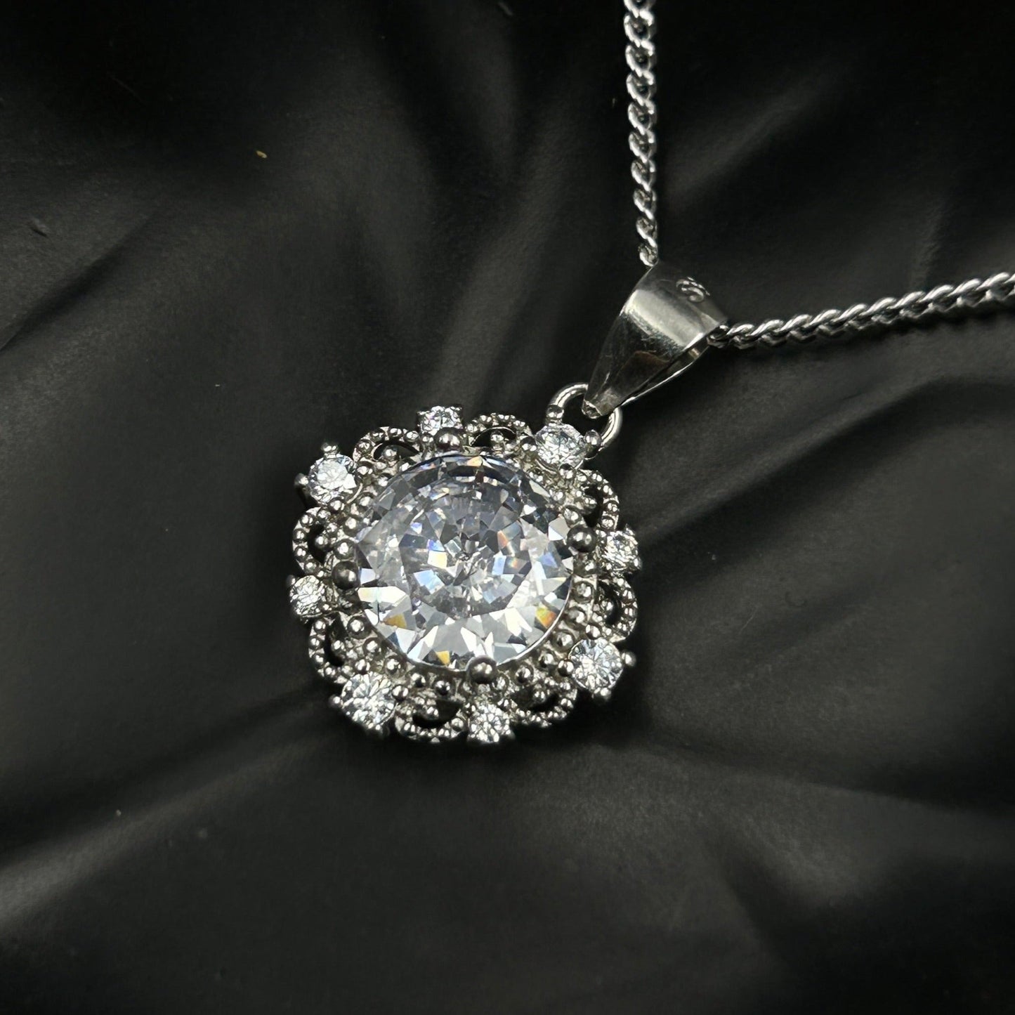 Silver Solitaire Pendant - Minimal Pendant (4)