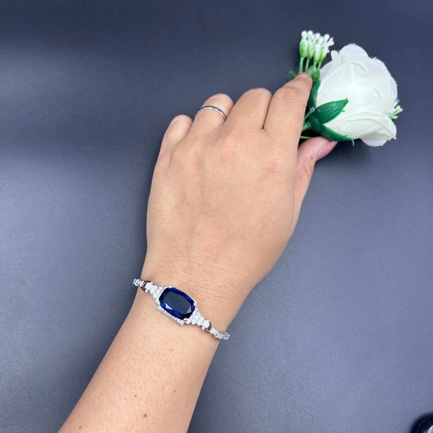 Silver Women's Bracelet - Sapphire Bracelet