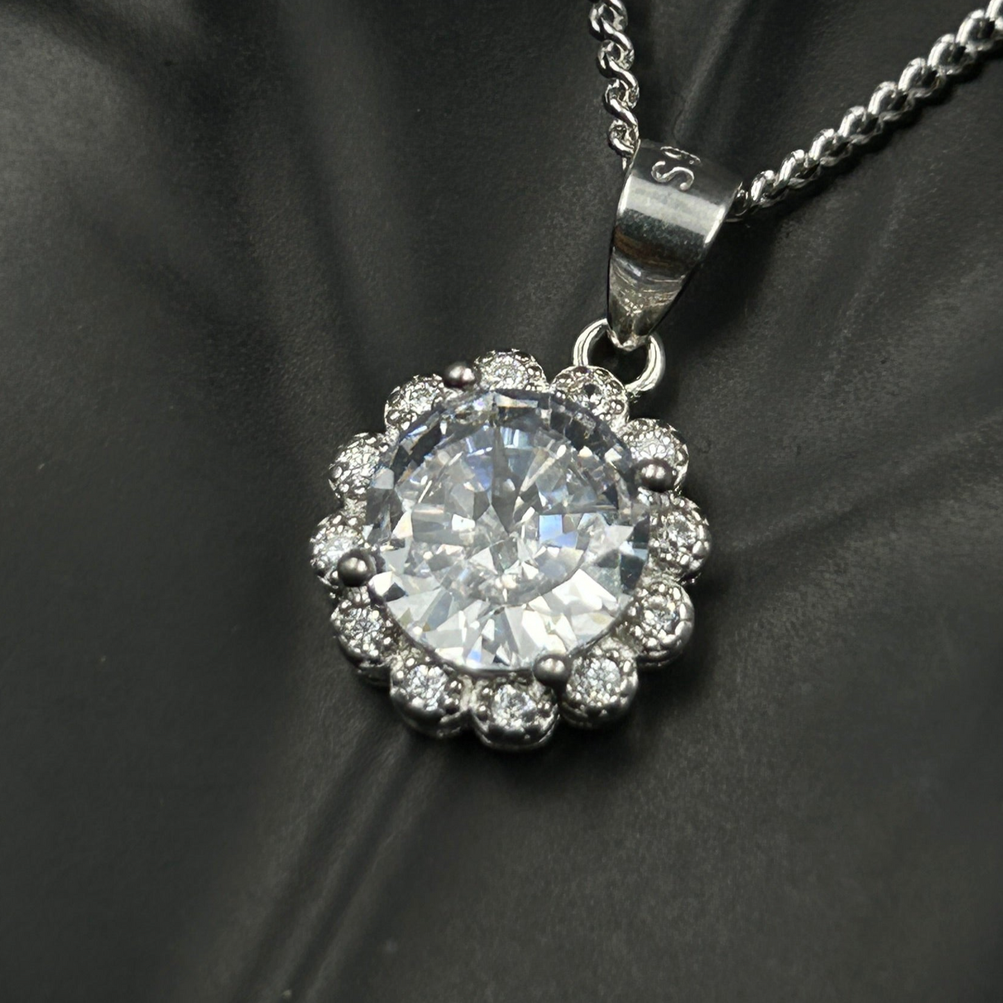 Silver Solitaire Pendant - Minimal Pendant (5)