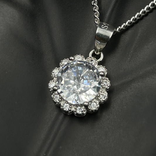 Silver Solitaire Pendant - Minimal Pendant (5)