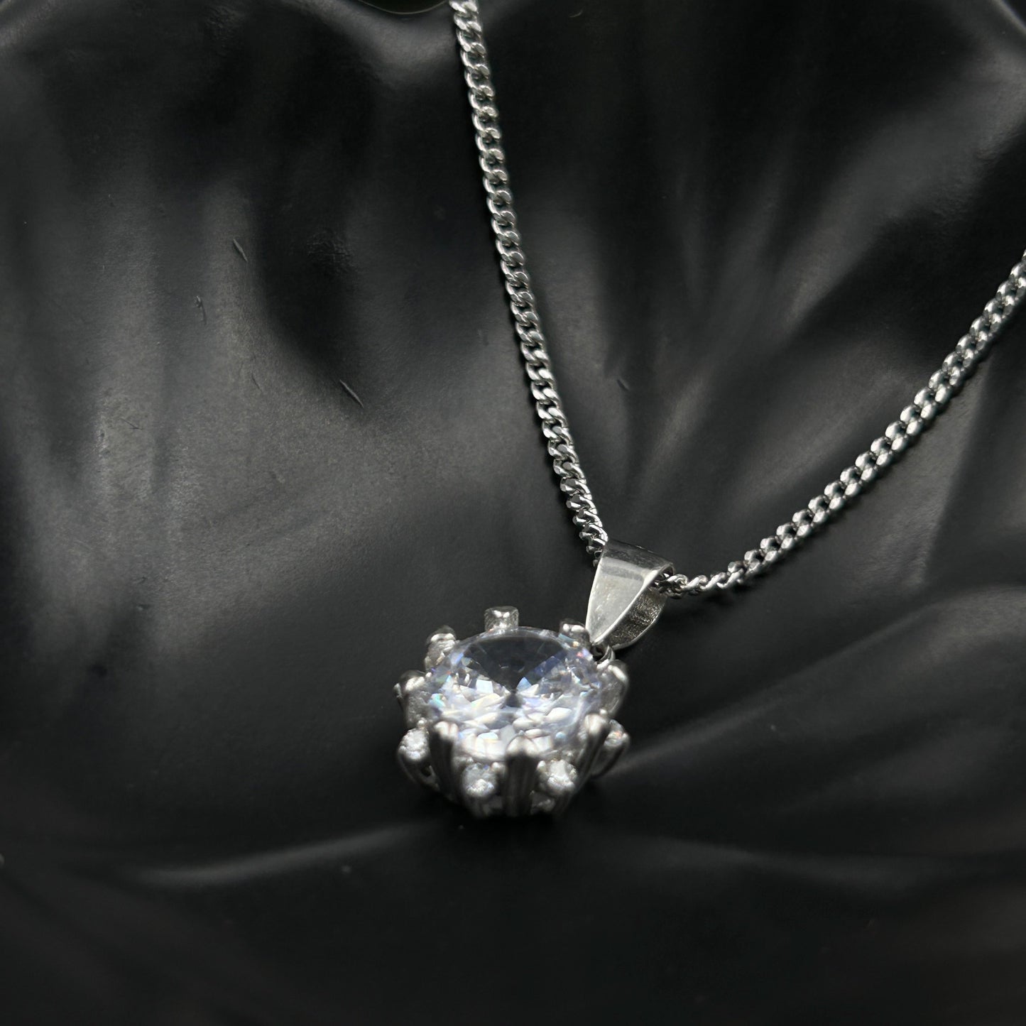 Silver Solitaire Pendant - Minimal Pendant (8)