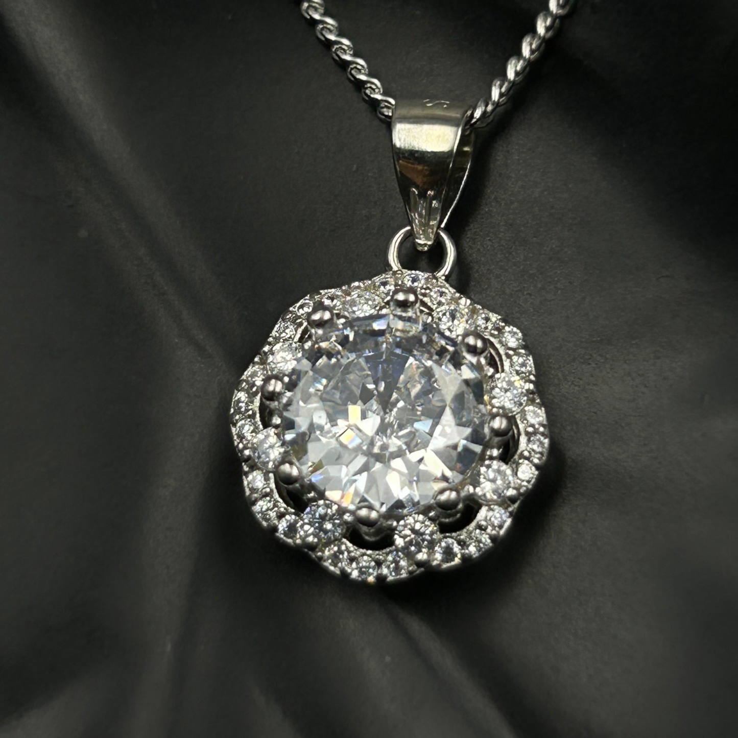 Silver Solitaire Pendant - Minimal Pendant (9)