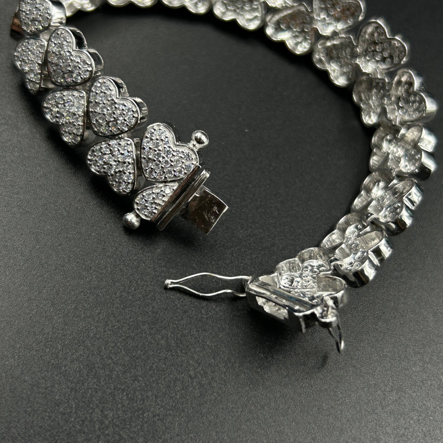 Double Layer Heart Bracelet - Silver Women's Bracelet