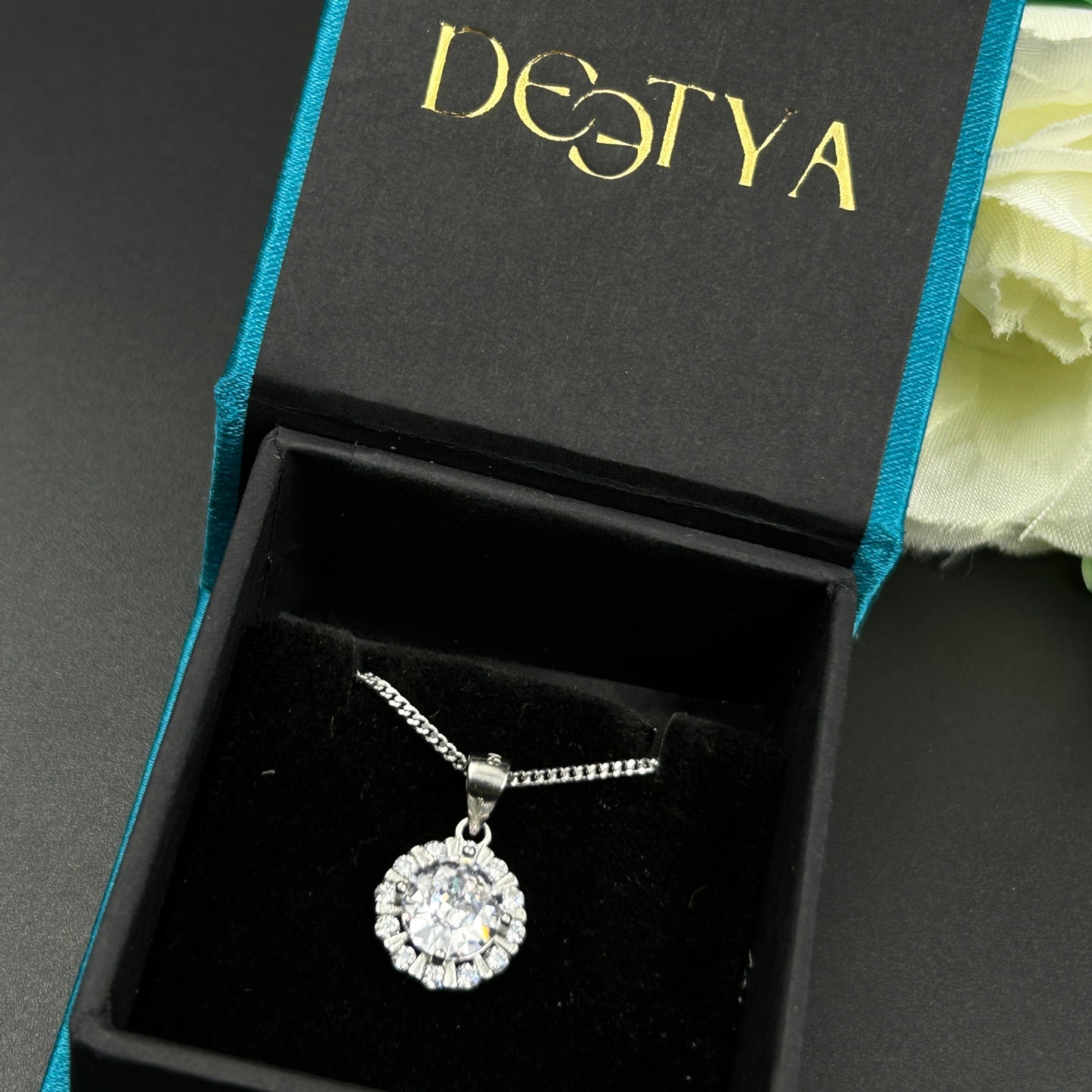 Silver Solitaire Pendant - Minimal Pendant (10)