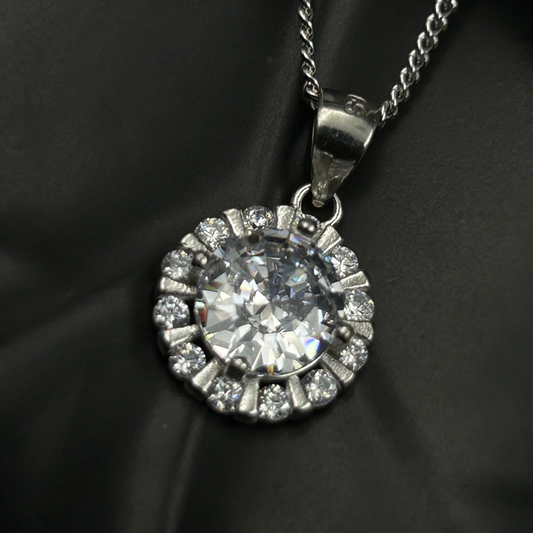 Silver Solitaire Pendant - Minimal Pendant (10)