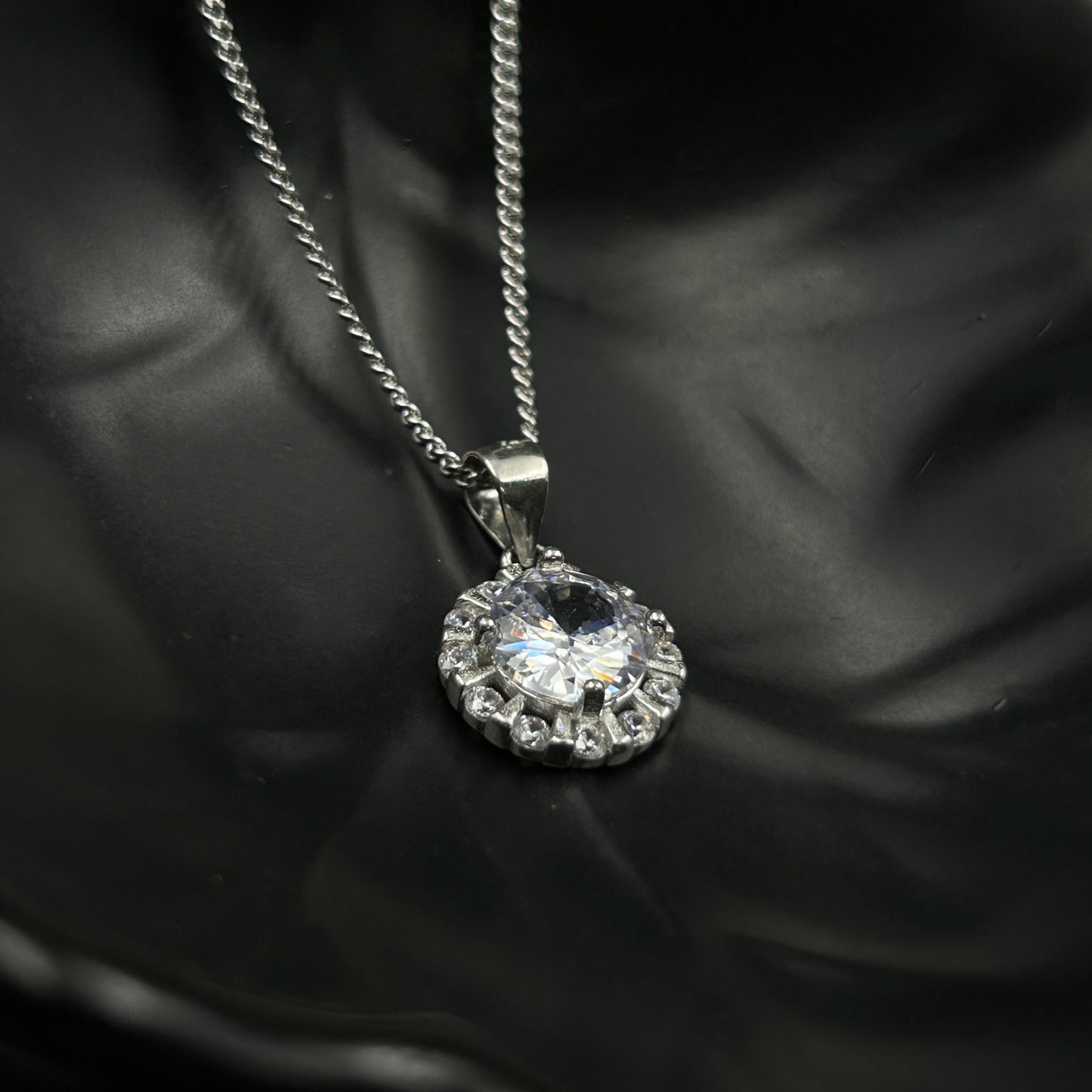 Silver Solitaire Pendant - Minimal Pendant (10)