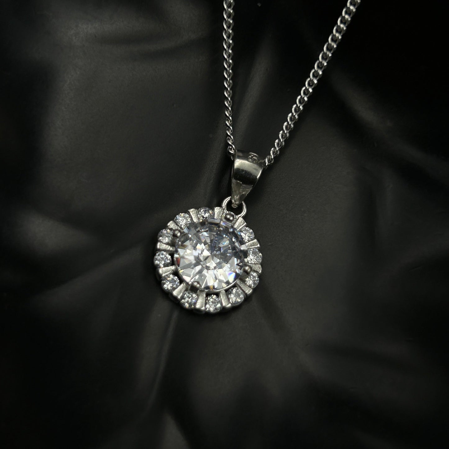 Silver Solitaire Pendant - Minimal Pendant (10)