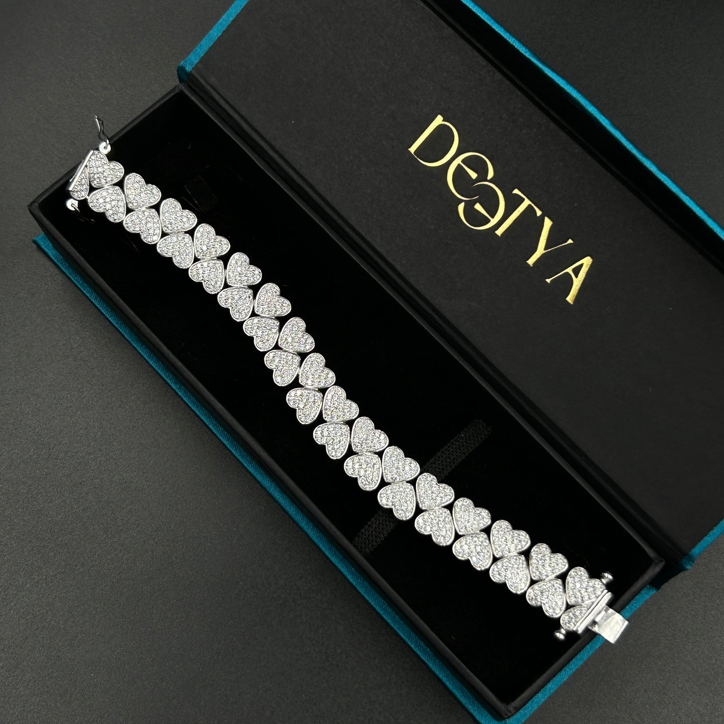 Double Layer Heart Bracelet - Silver Women's Bracelet