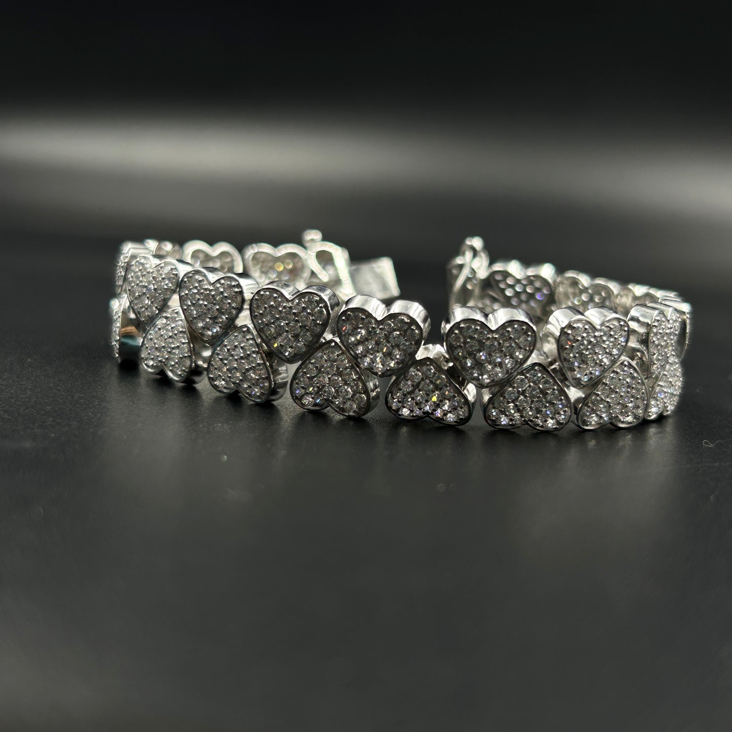 Double Layer Heart Bracelet - Silver Women's Bracelet