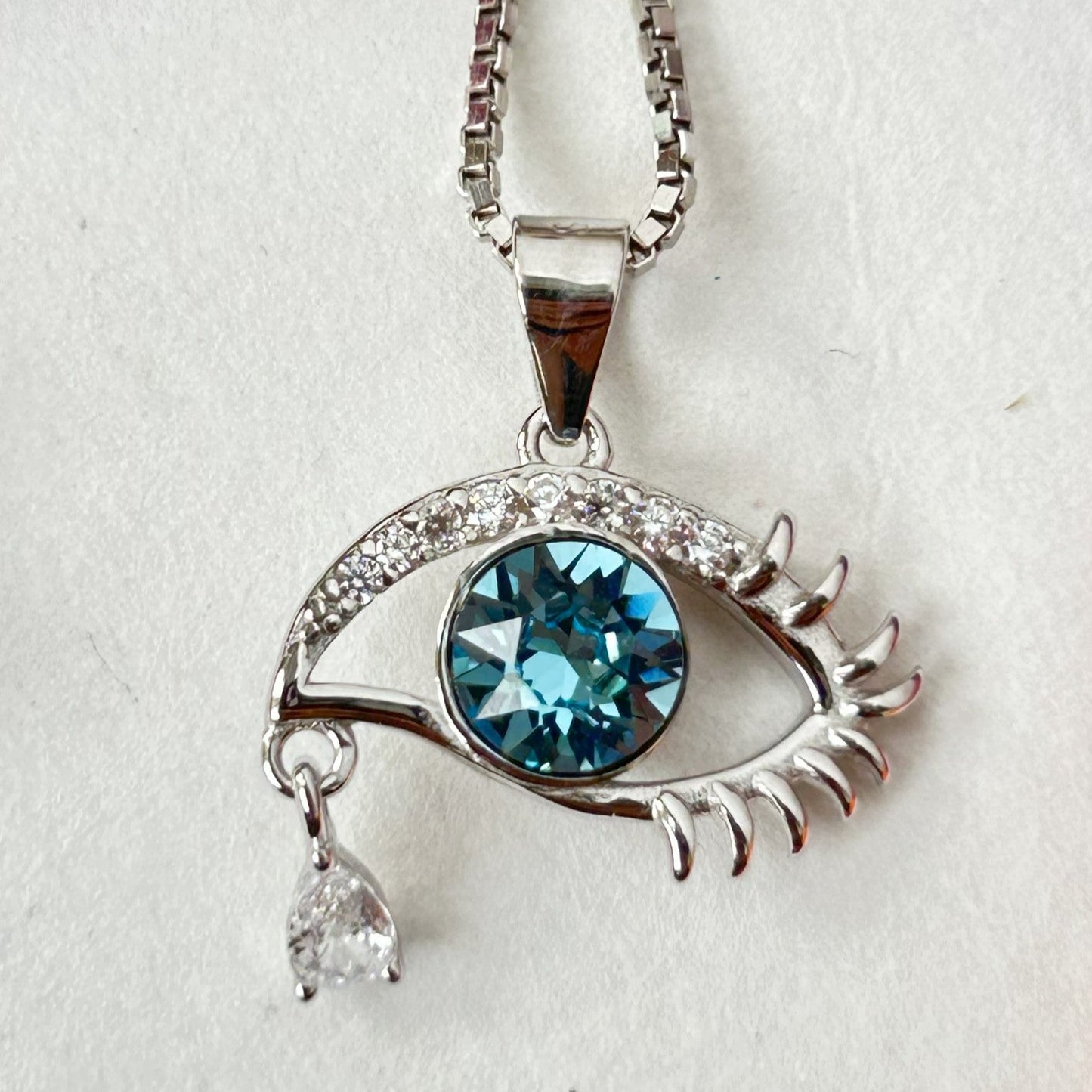 Evil Eye Pendant and Chain - Silver Pendant and Chain