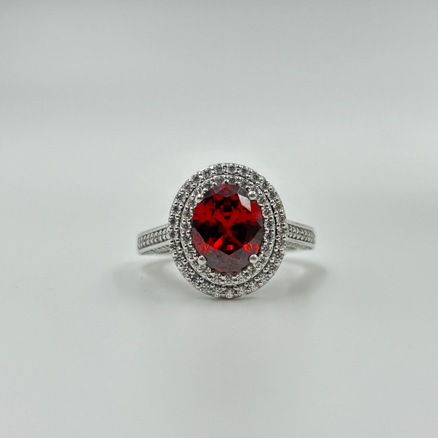 Women's Ruby Ring - Silver Ruby Ring