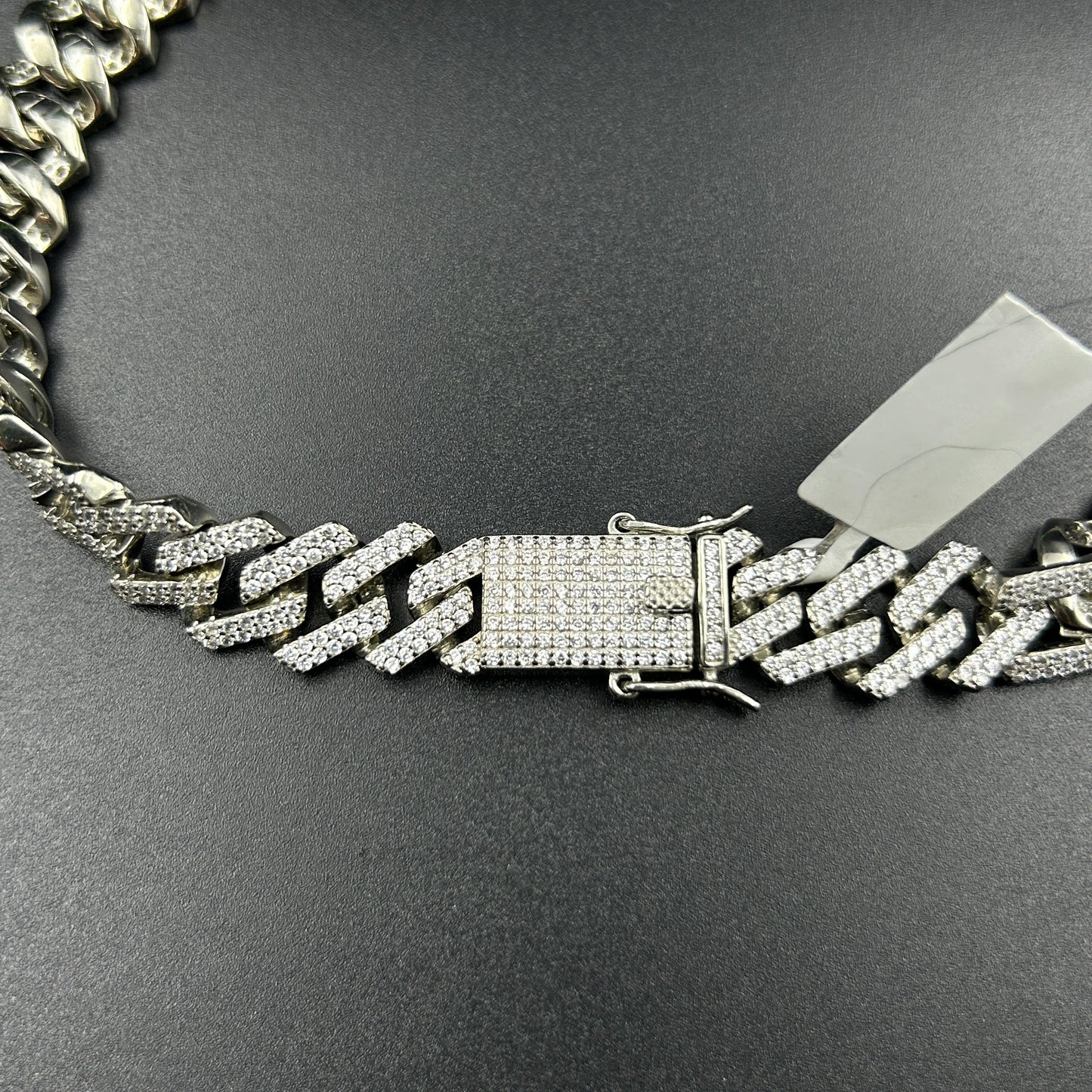 Silver Diamond Cuban Chain
