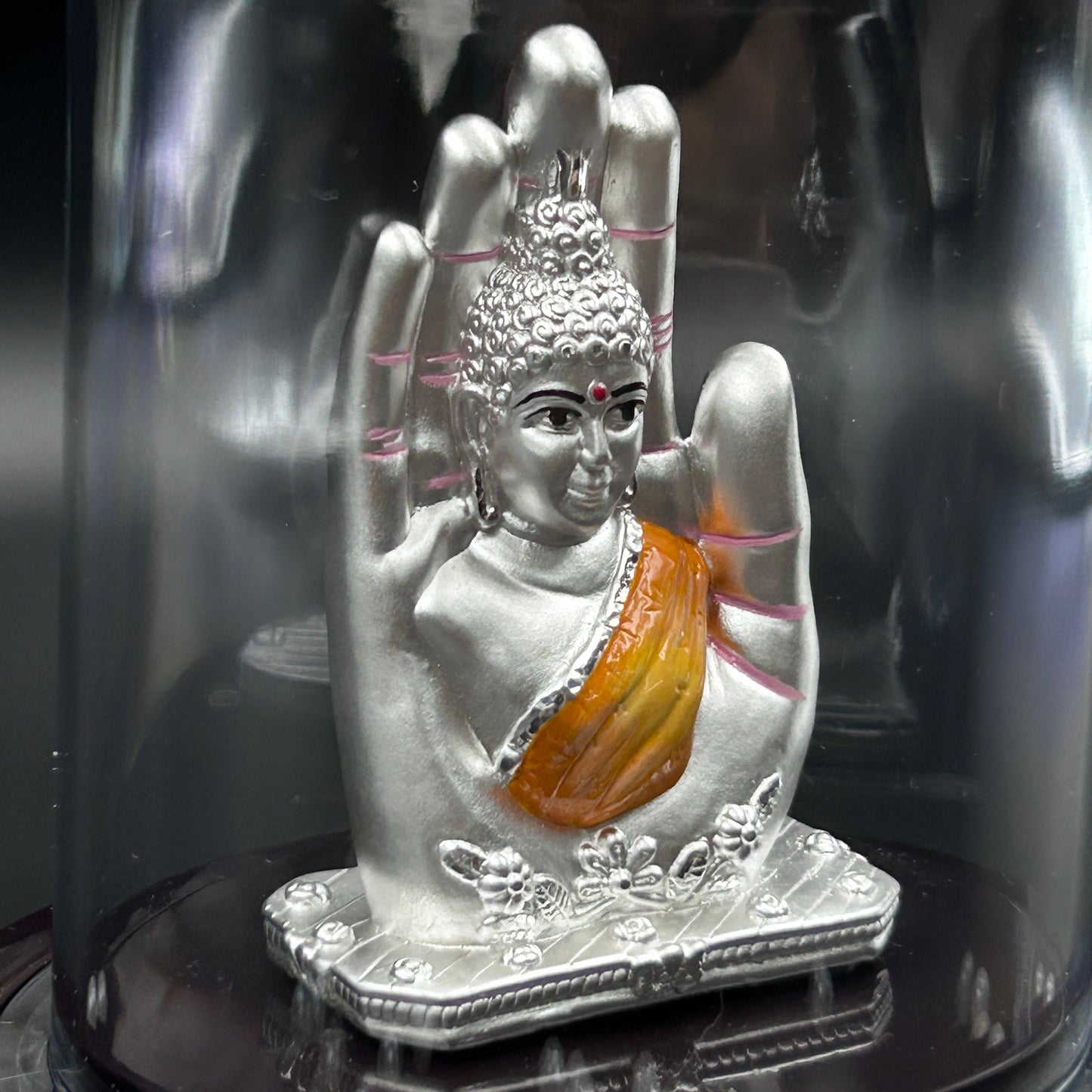 Palm Buddha Pure 999 Silver Murti