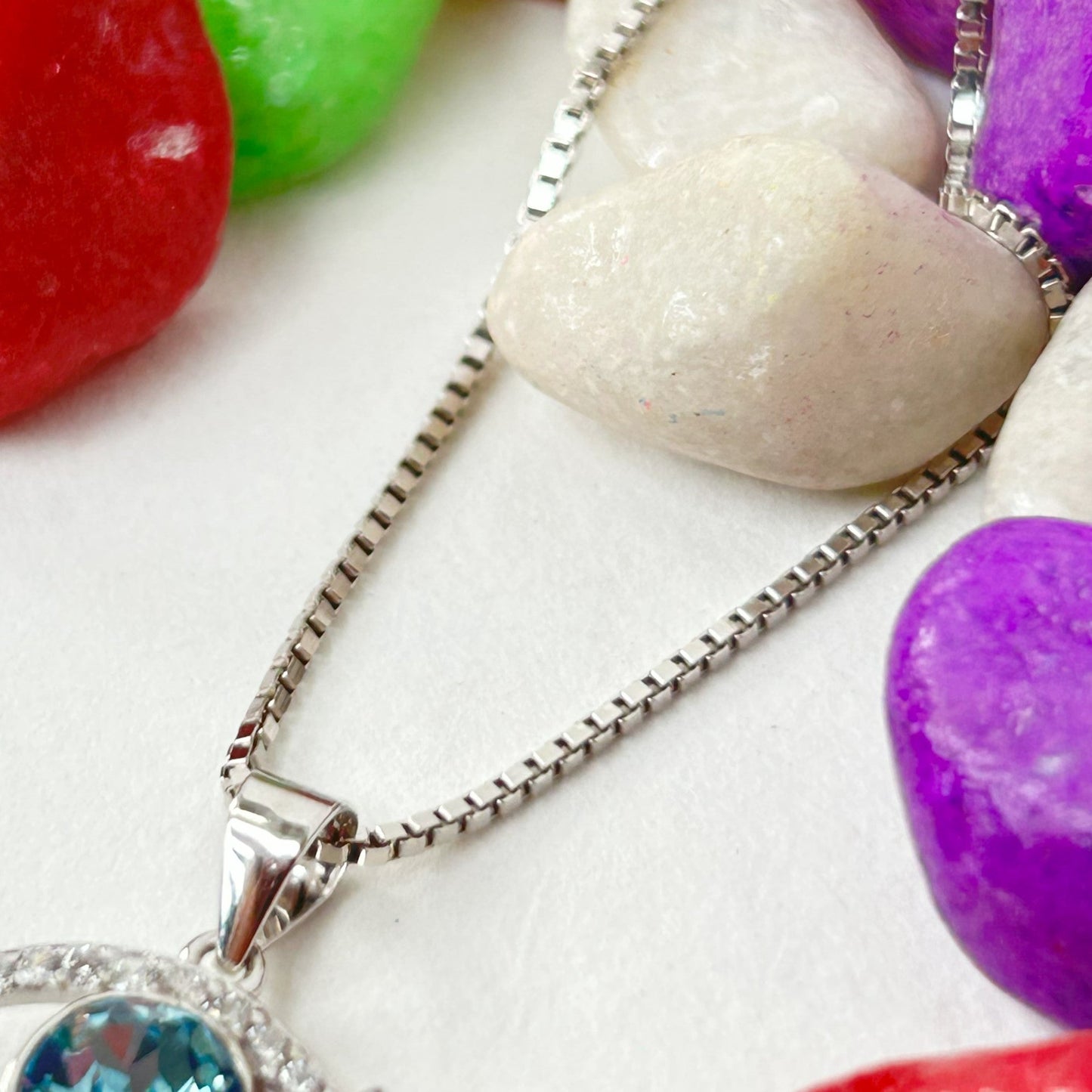 Evil Eye Pendant and Chain - Silver Pendant and Chain