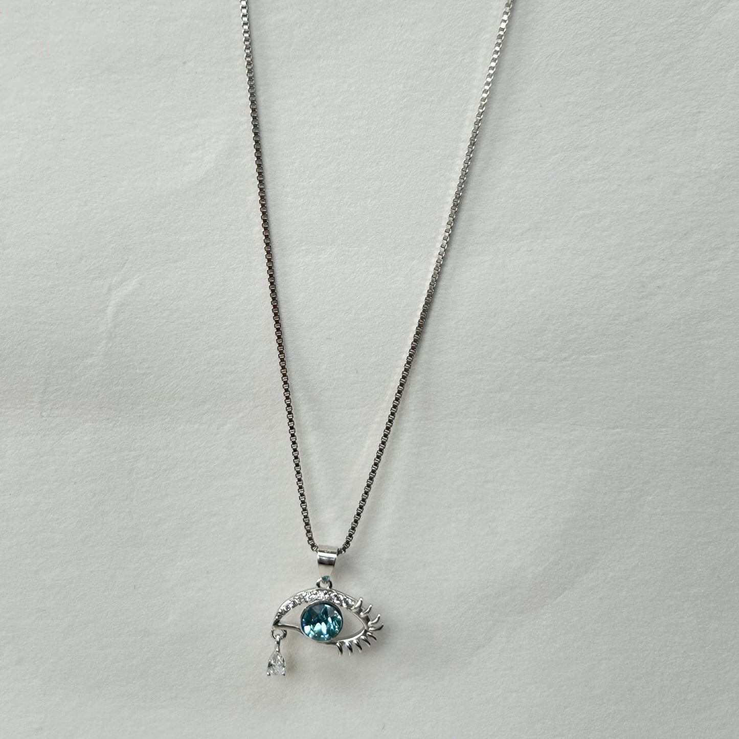 Evil Eye Pendant and Chain - Silver Pendant and Chain