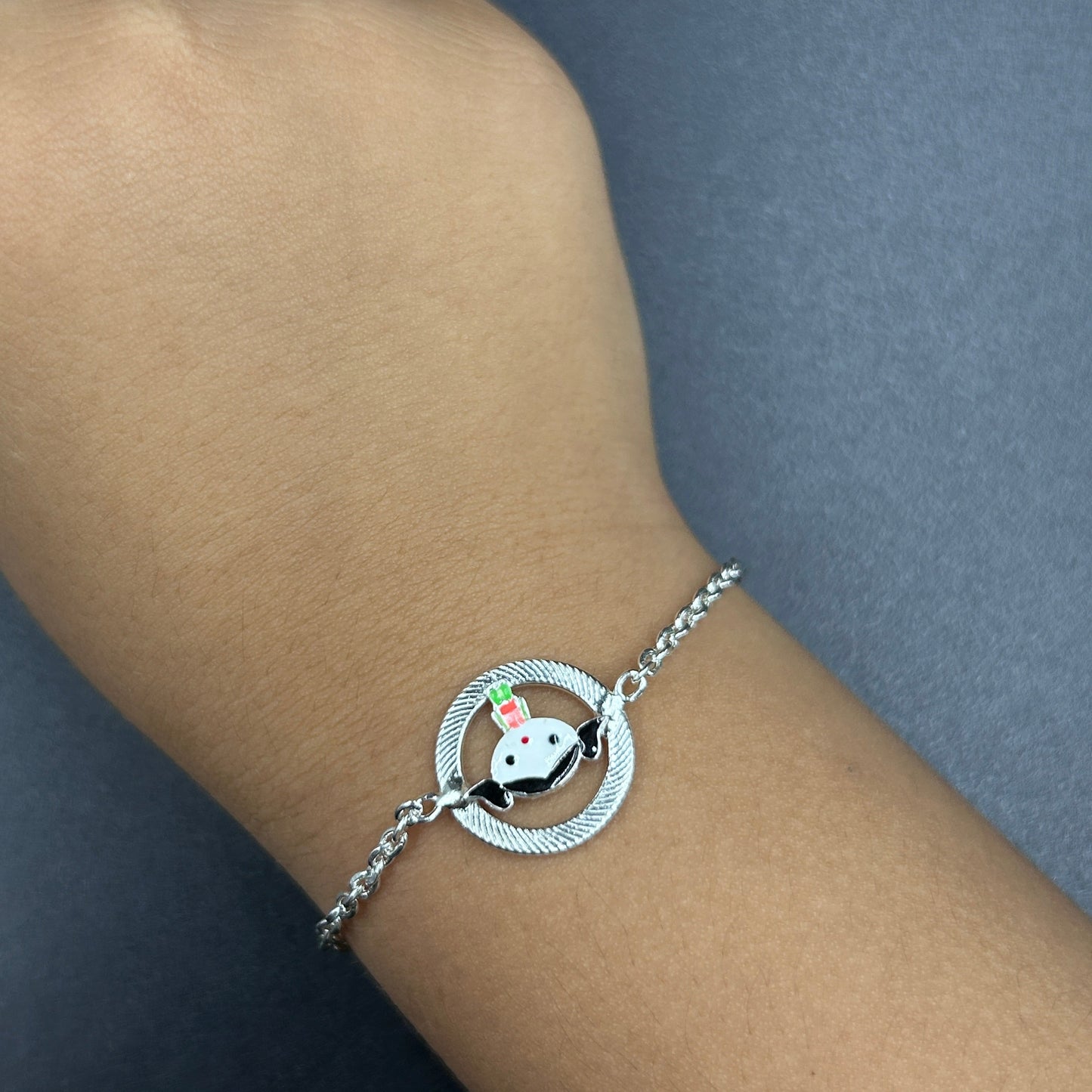 Silver Baby Doll Rakhi for Kids 5.5"