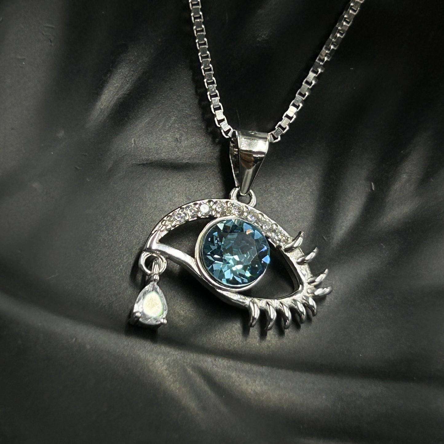 Evil Eye Pendant and Chain - Silver Pendant and Chain