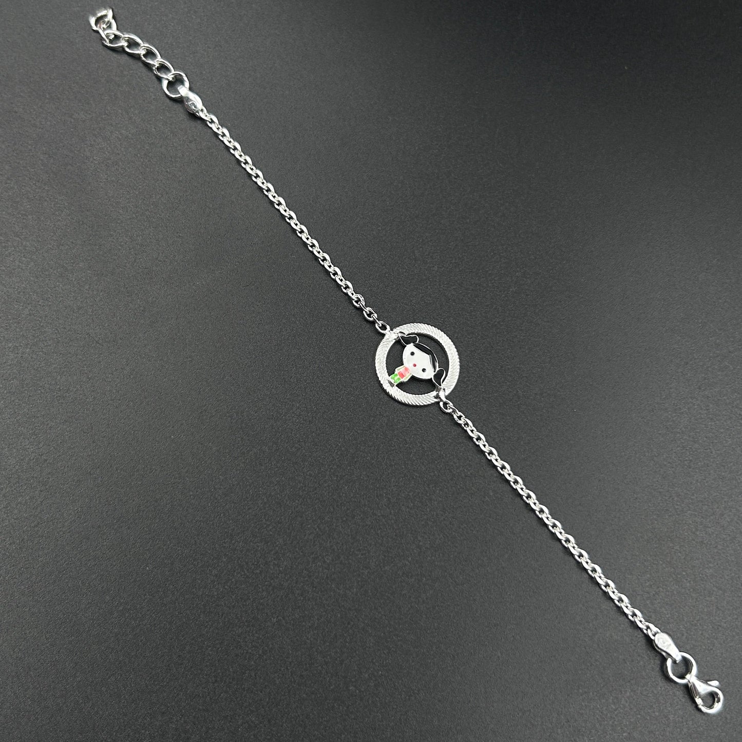 Silver Baby Doll Rakhi for Kids 5.5"