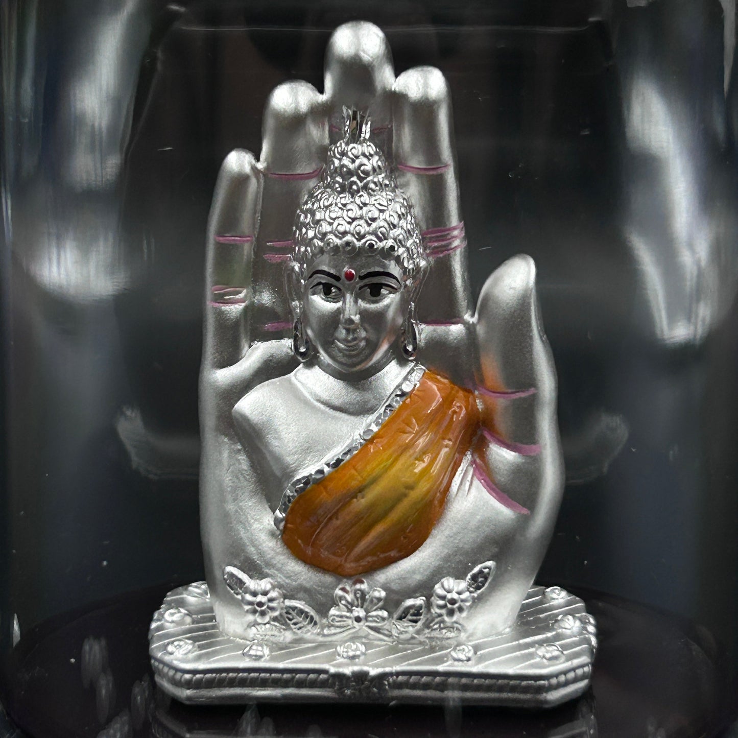 Palm Buddha Pure 999 Silver Murti