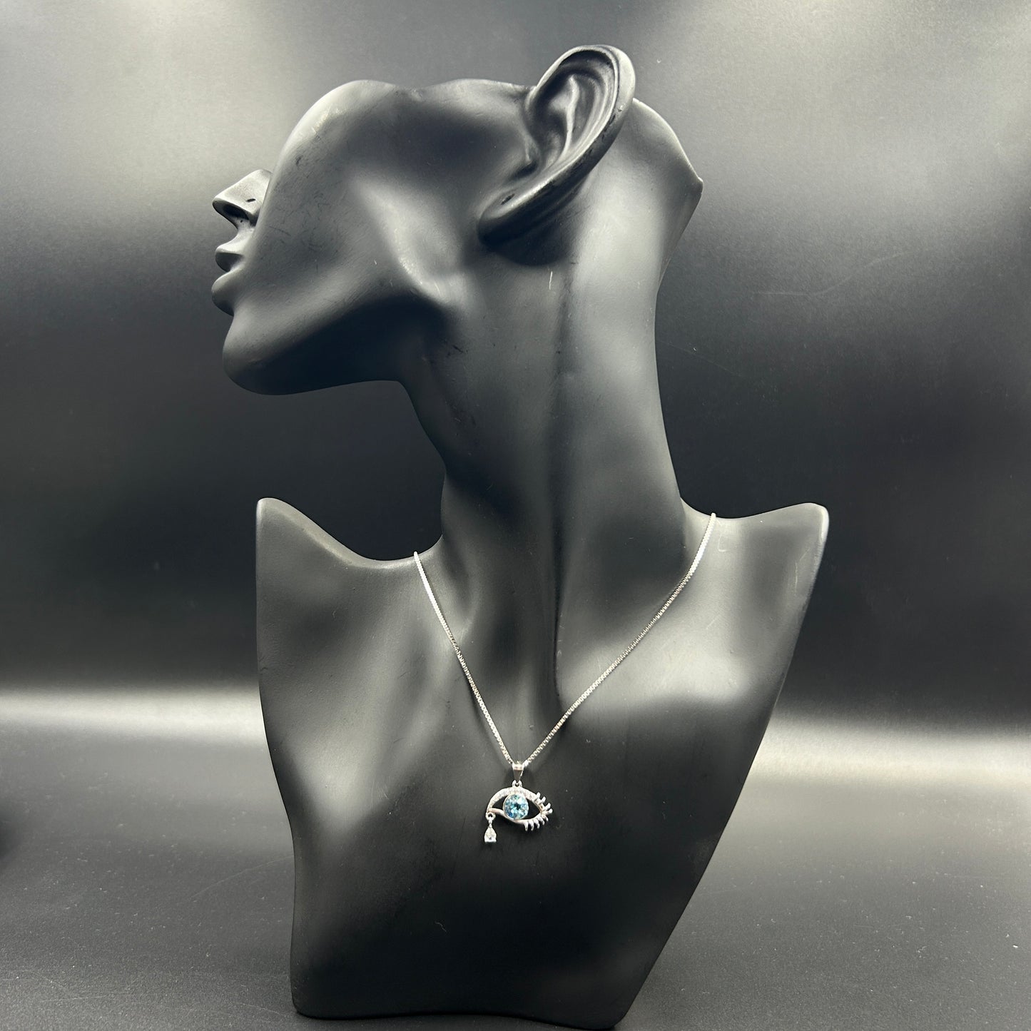 Evil Eye Pendant and Chain - Silver Pendant and Chain