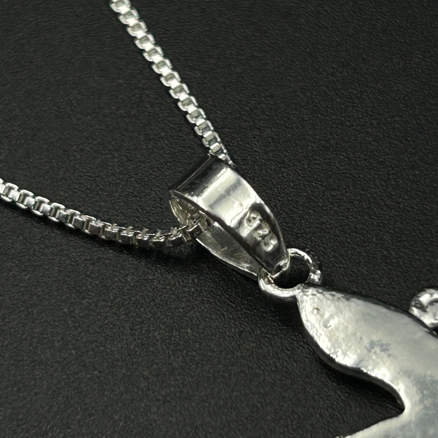 Kids Silver Pendant - Half Butterfly (Cyan)