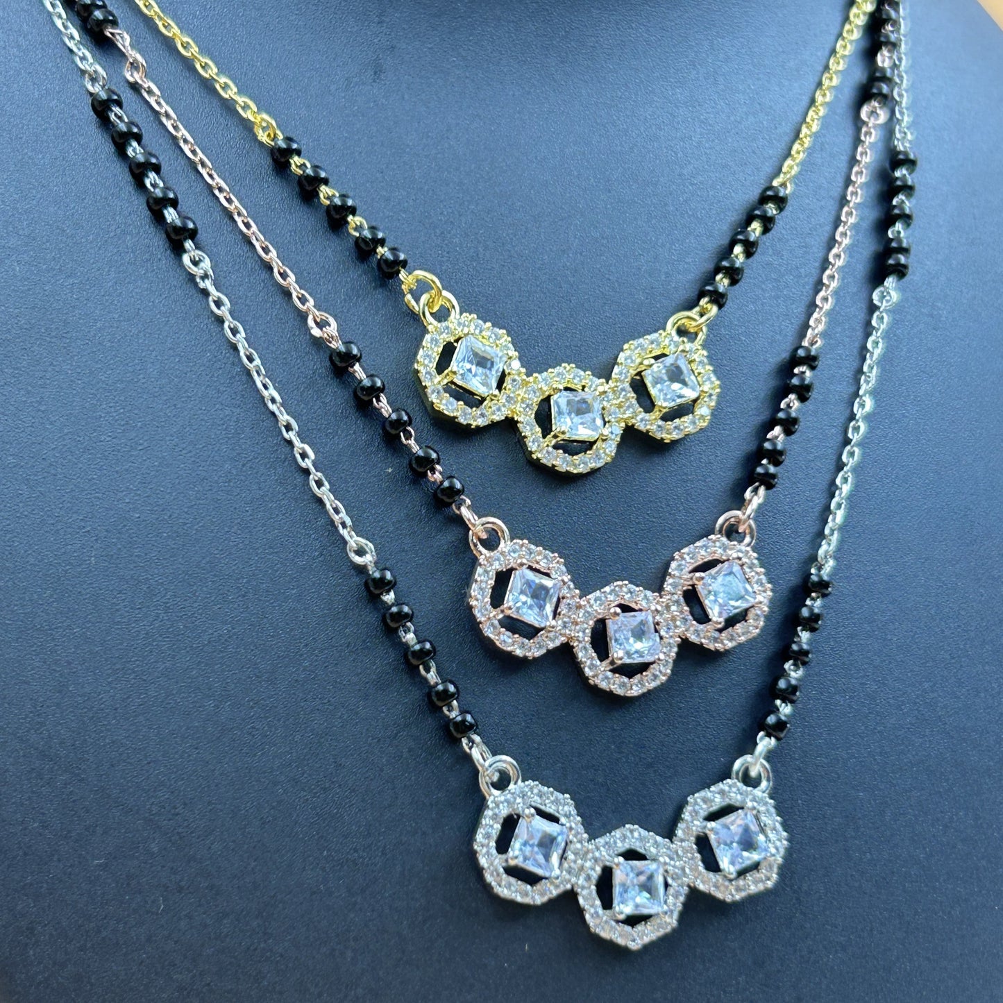 Triple Circle Silver Magalsutra