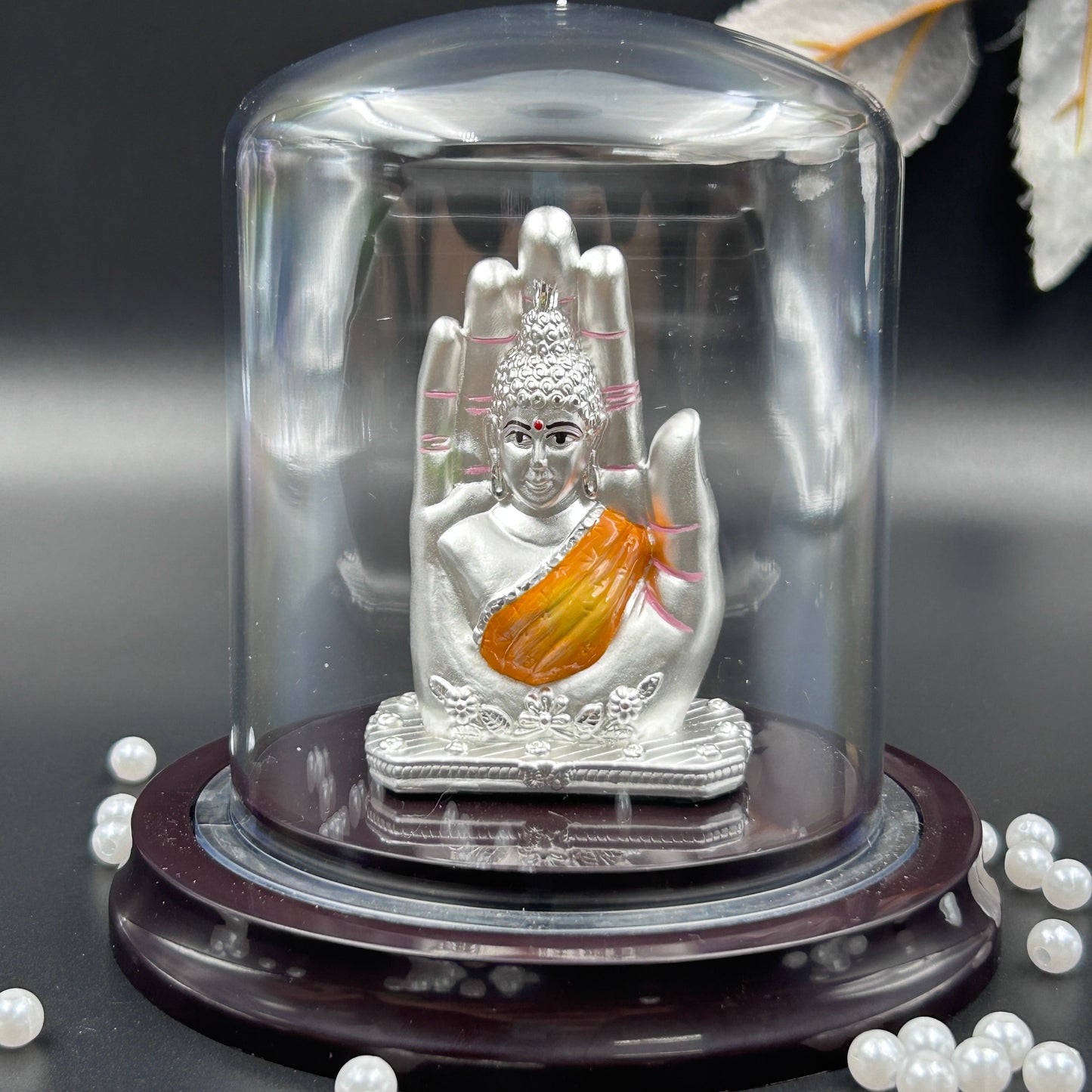 Palm Buddha Pure 999 Silver Murti
